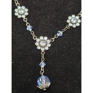 Vintage Blue Austrian Crystal Necklace